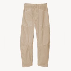 Nili Lotan Shon Pant sandstone Bow Leg Carpenter 10 tan